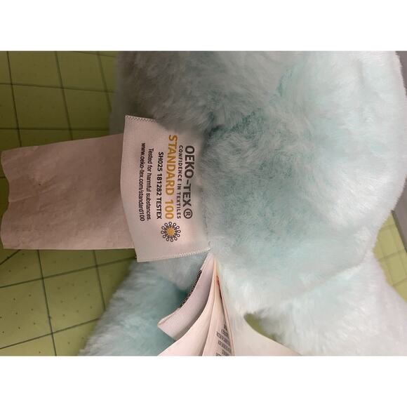 Hip & Hop Bunny Rabbit Plush Long Eared Mint Green Strips Stuffed Animal Soft - Picture 10 of 10